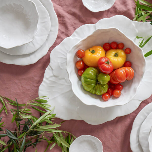 Melamine Cabbage Round Platter 40cm - White - Image 2