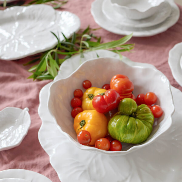 Melamine Cabbage Round Platter 40cm - White - Image 3