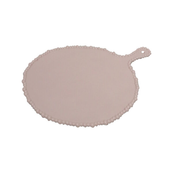 Melamine Pearl Platter Handle Round - French Pink