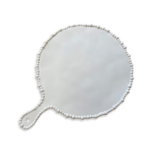 Melamine Pearl Platter Handle Round - White