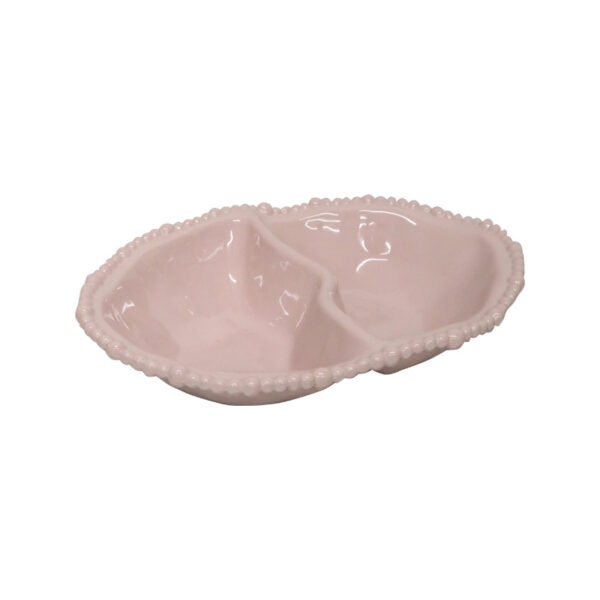 Melamine Pearl Double Serving Bowl - French Pink