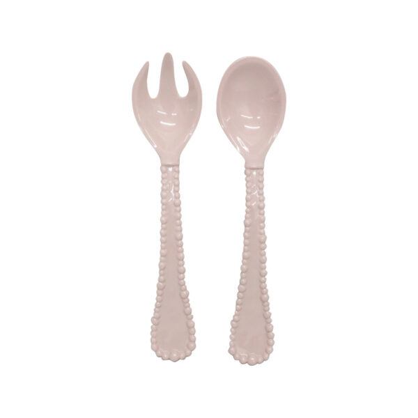 Melamine Pearl Salad Servers - French Pink