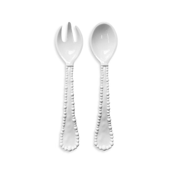 Melamine Pearl Salad Servers - White