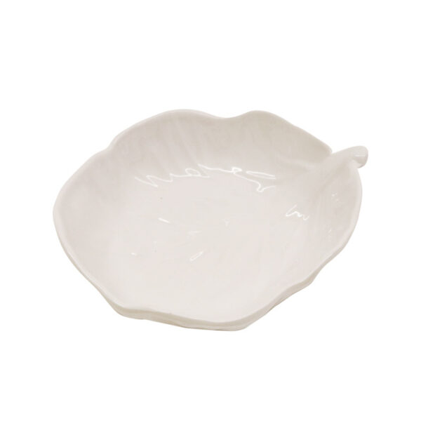 Melamine Cabbage Leaf Small Dish 13cm - White