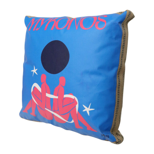 Art Cushion Mykonos - Sea Blue - Image 2