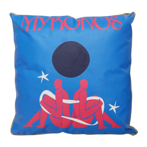 Art Cushion Mykonos - Sea Blue