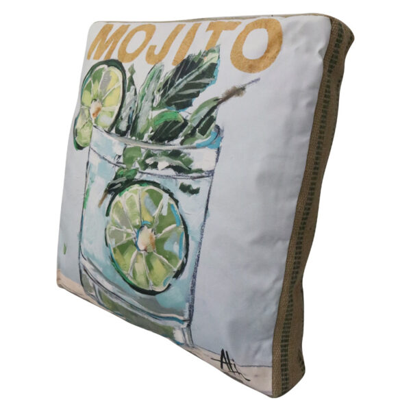 Art Cushion Burlap Mojito - Image 2