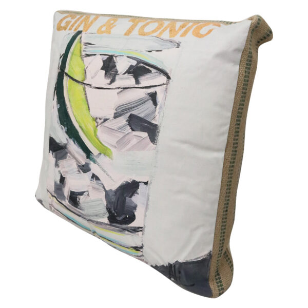 Art Cushion Burlap Gin & Tonic - Image 2